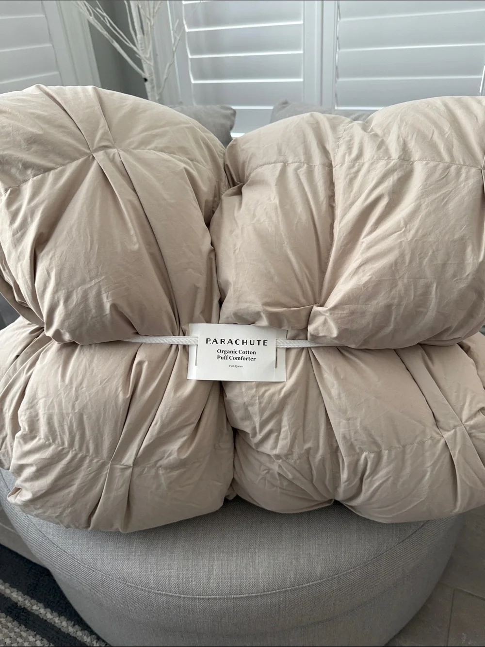 Parachute NWT Full/Queen Organic Cotton Puff Comforter Bone color $319 MSRP🔥🔥🔥
